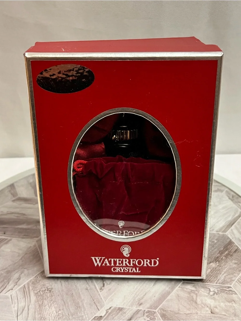 Waterford Crystal 2006 Baby’s First Christmas Bottle Ornament Box Germany